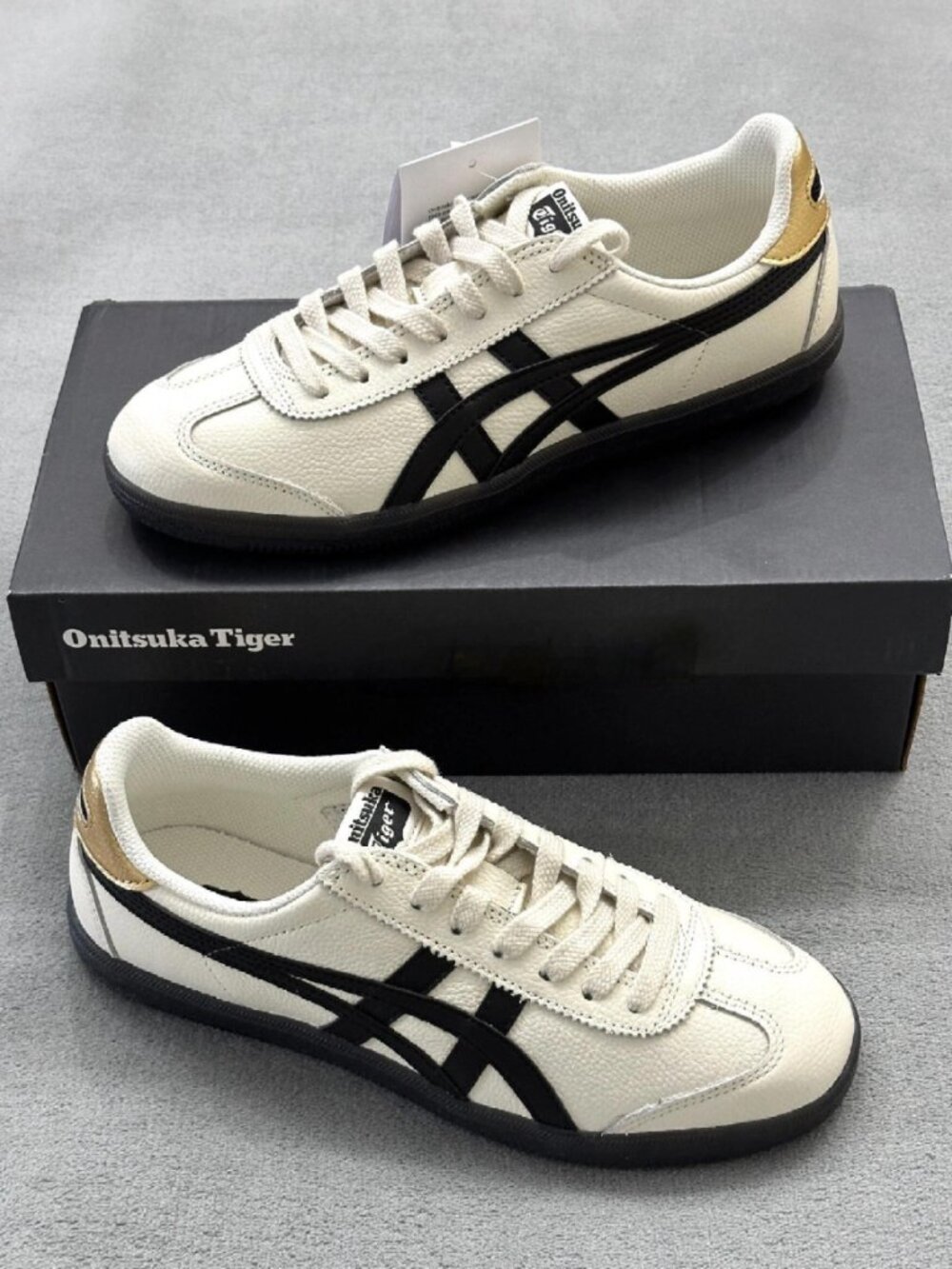 Onitsuka Tiger by Asics Cream Black Gold Low-Top Sneakers